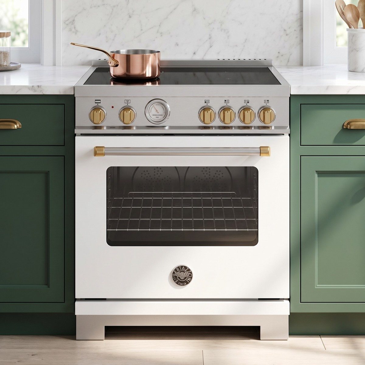Bertazzoni Master Series 30 in. induction range, matte in a kitchen