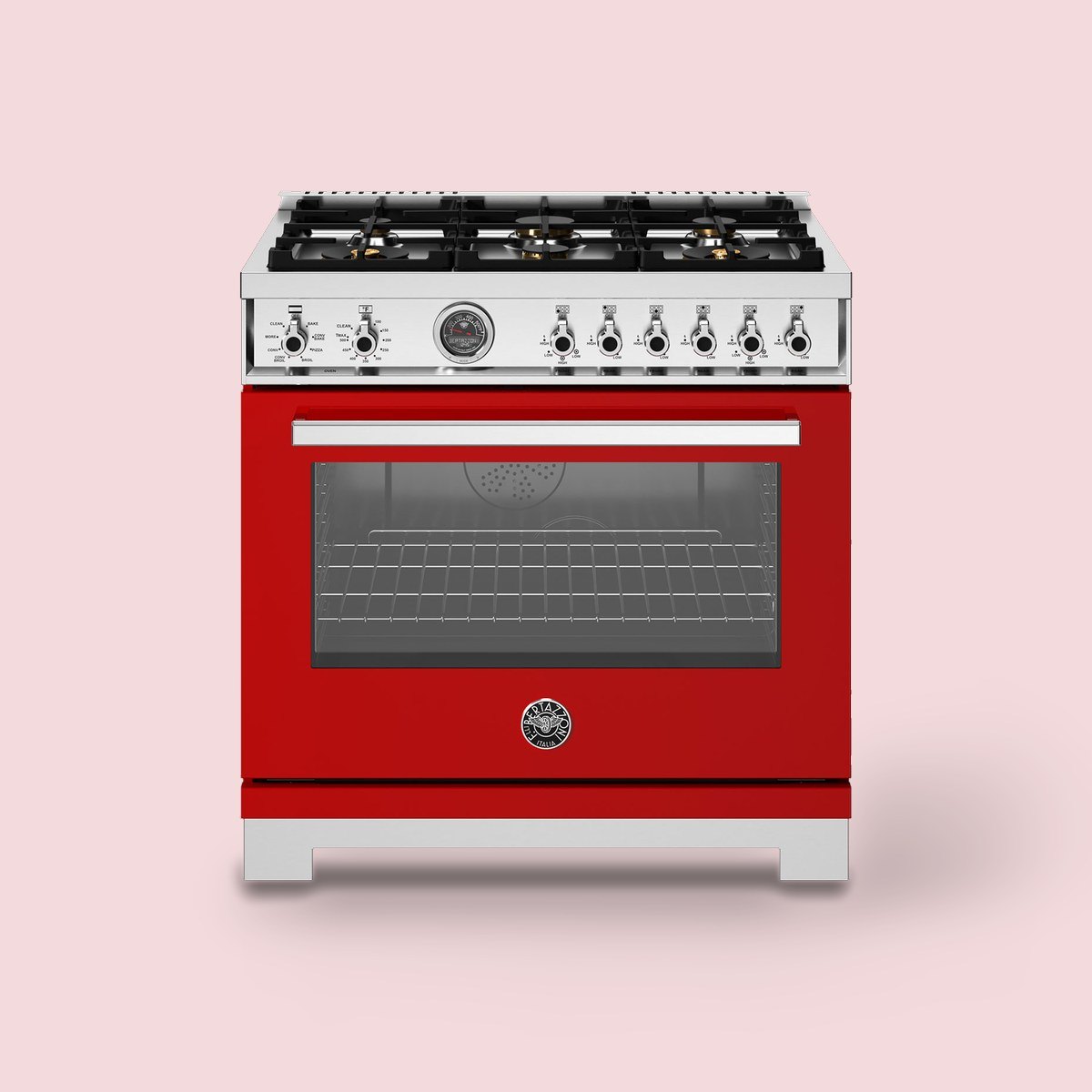 Bertazzoni Professional Series 36 in. dual-fuel range with griddle
