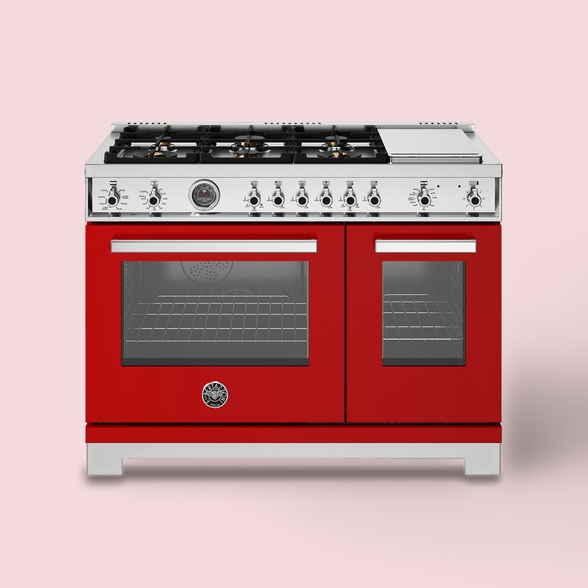 Bertazzoni Professional Series 48 in. dual-fuel range with griddle