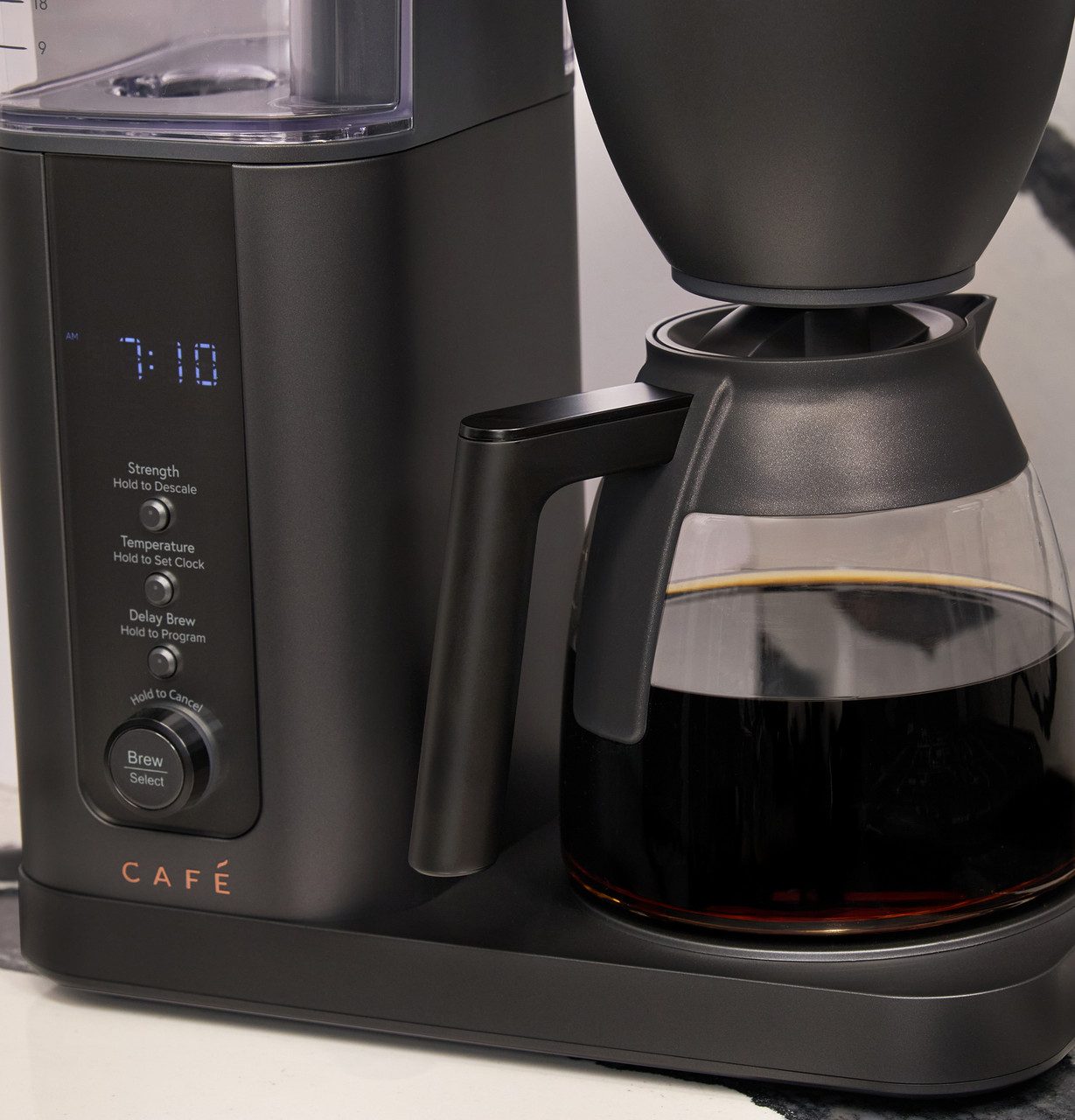 Café Appliances Specialty Drip coffee maker with glass carafe (10 cup) in a kitchen