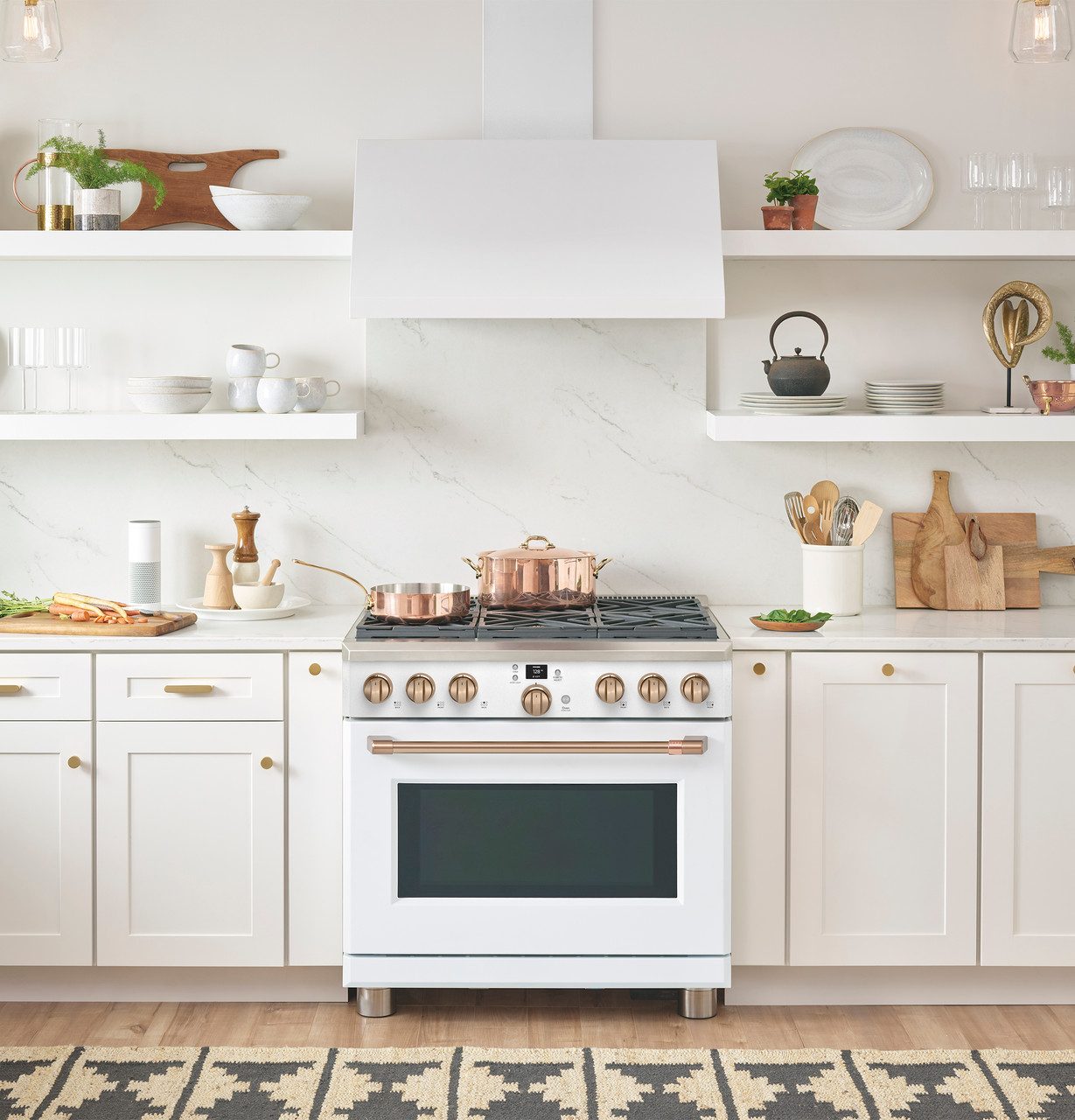 Café Appliances 36 in. commercial hood in a kitchen