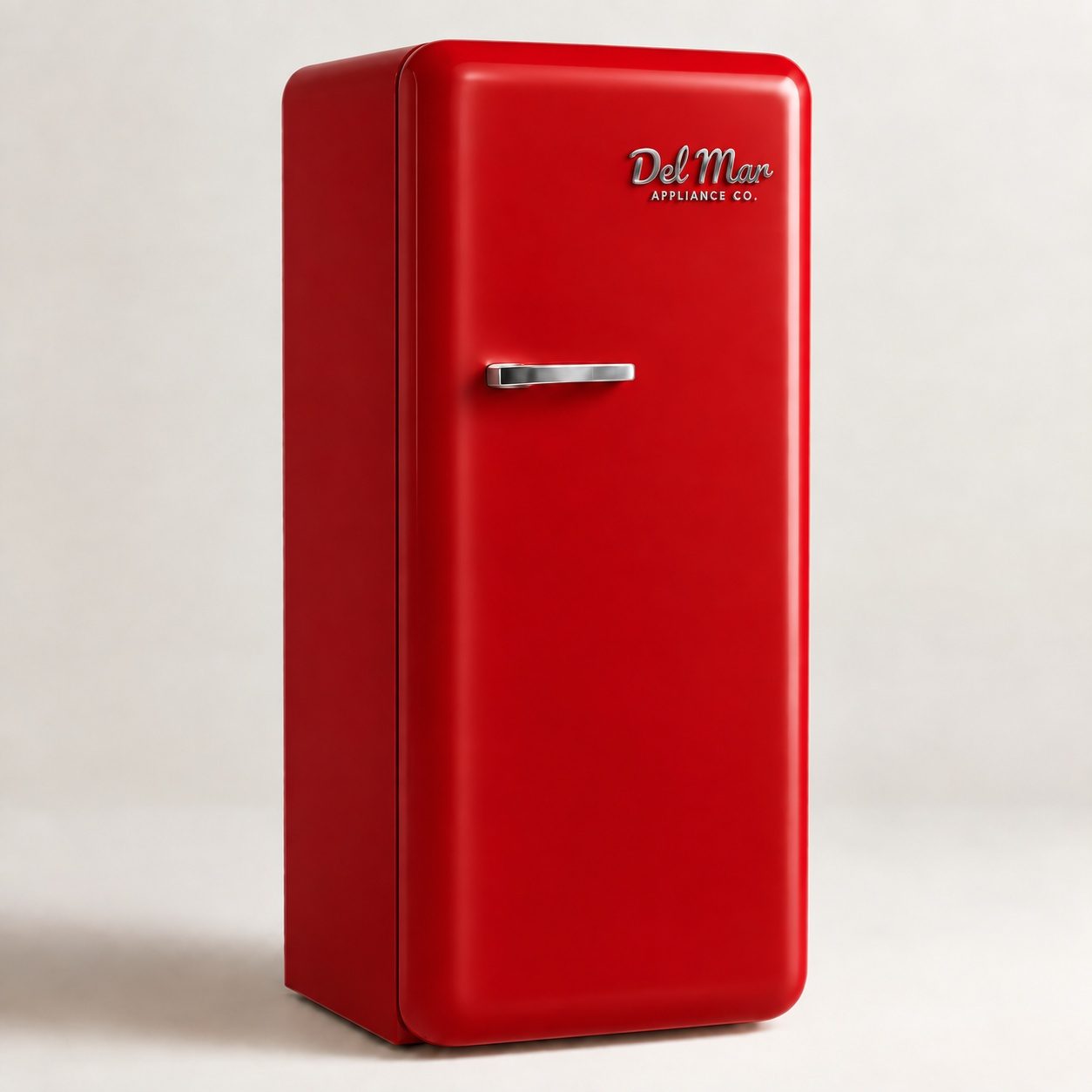 Del Mar Appliance Co. Retro refrigerator, single door in Cardiff Red