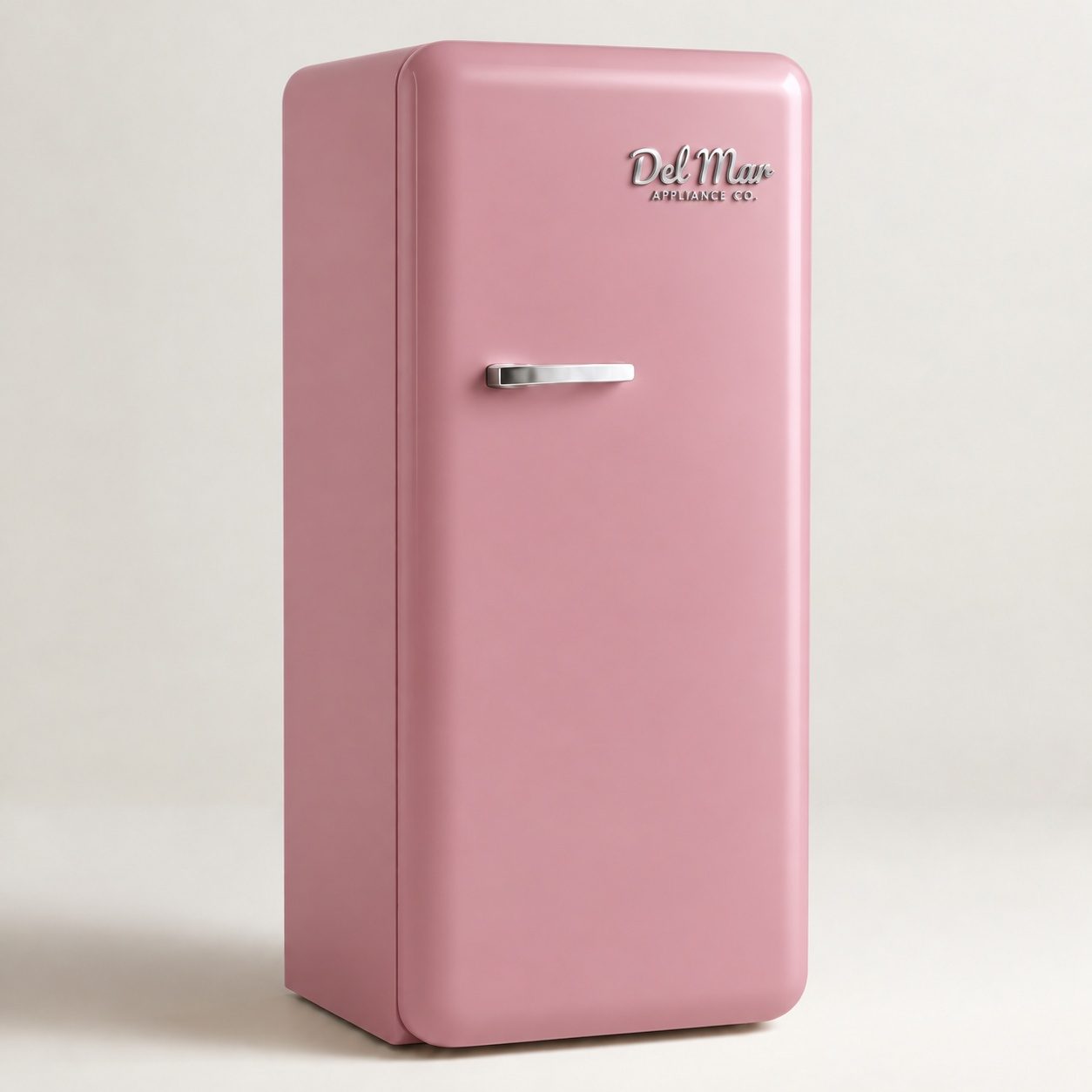 Del Mar Appliance Co. Retro refrigerator, single door in Pacific Beach Pink