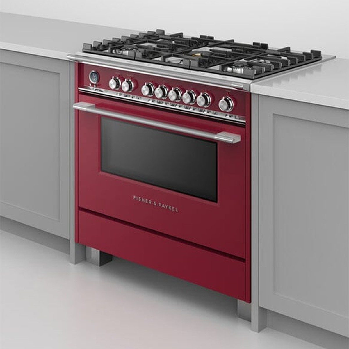 Fisher & Paykel Series 9 36 in. dual-fuel range in a kitchen