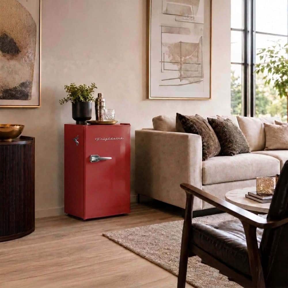 Frigidaire Retro compact refrigerators (3.2 and 7.5 cu. ft.) in a room
