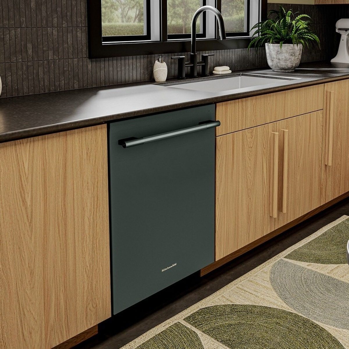 KitchenAid KDTS424 third-rack dishwasher (44 dBA) in a kitchen