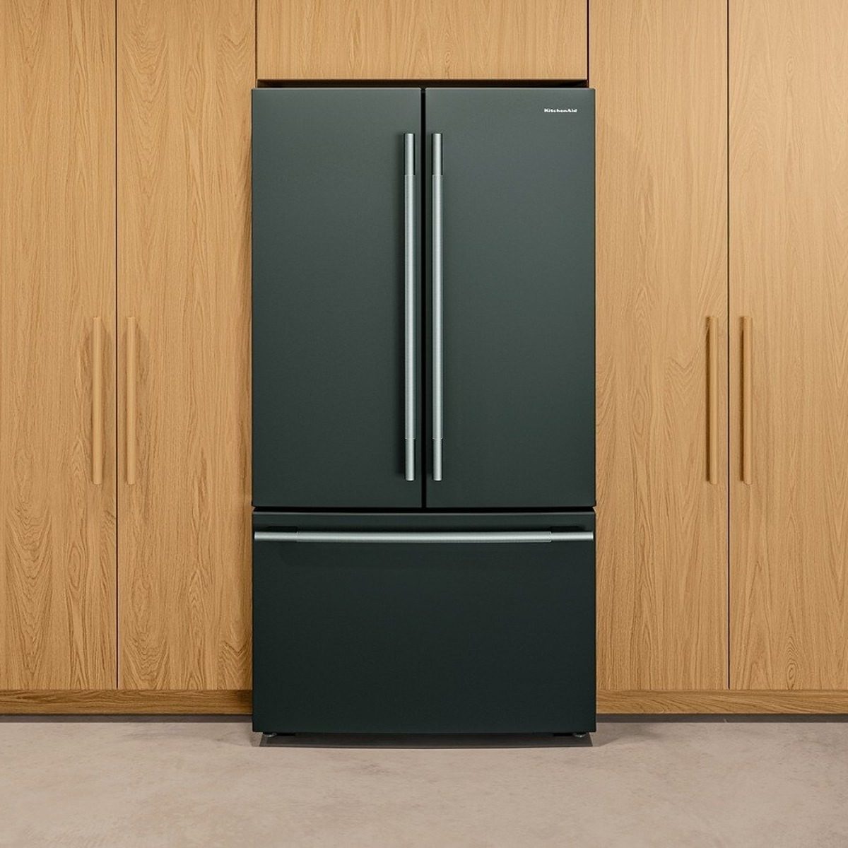 KitchenAid KRFC236 24 cu. ft. counter-depth French-door refrigerator in a kitchen