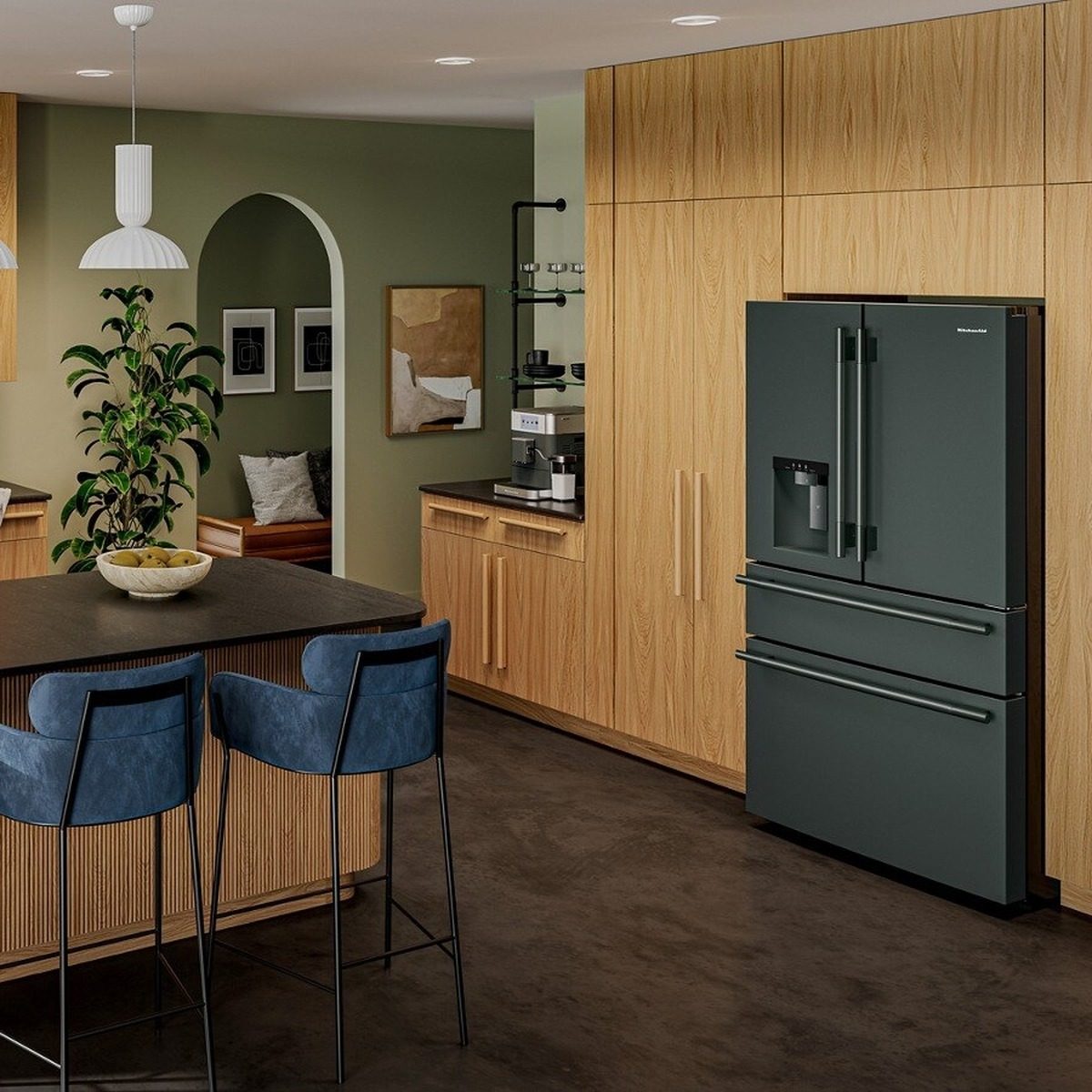 KitchenAid KRMF436 29 cu. ft. 4-door French-door refrigerator in a kitchen