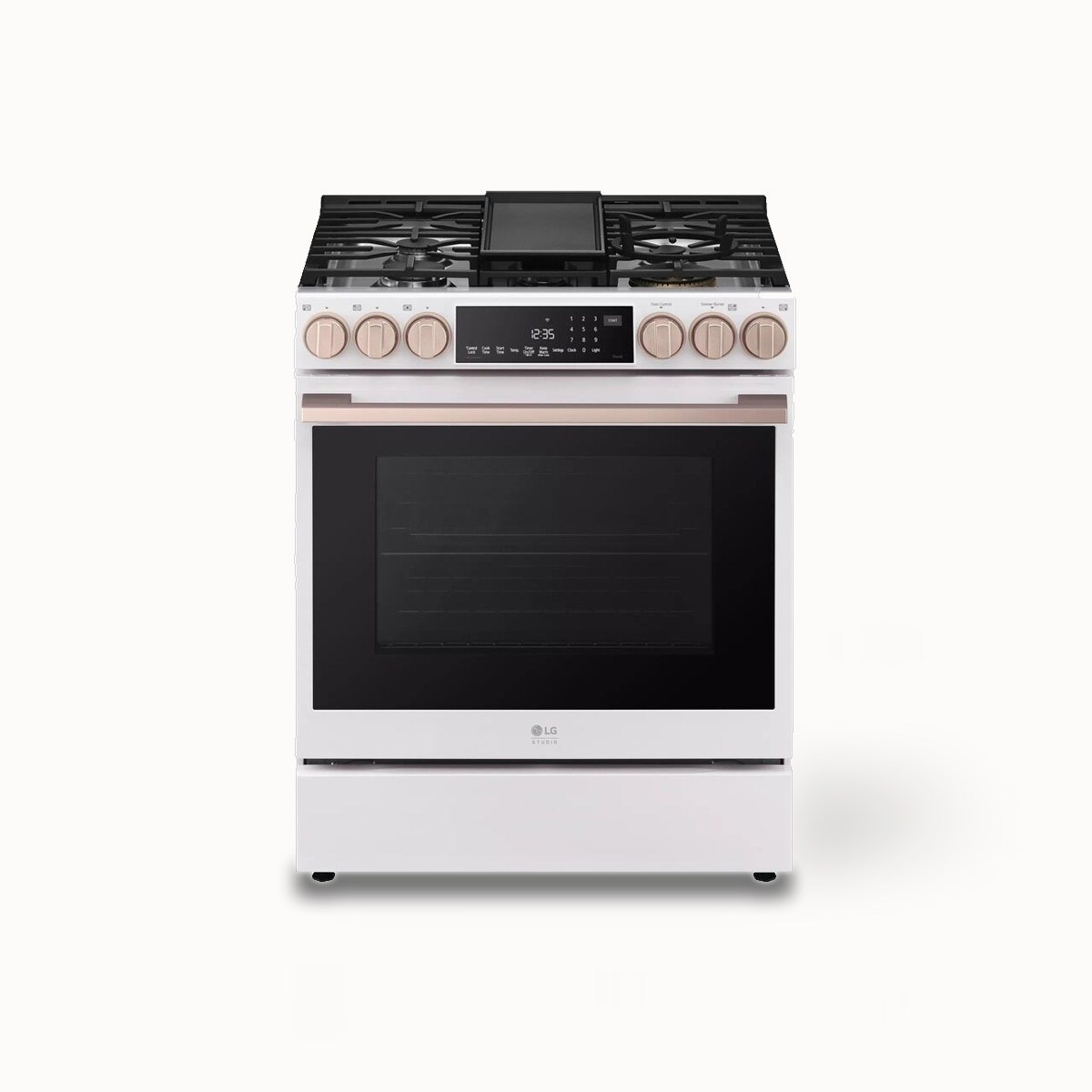 LG Essence White 30 in. slide-in gas range (LG STUDIO)