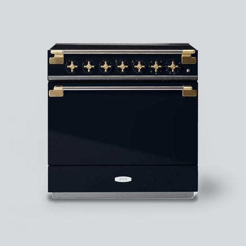 Gloss Black with Antique Brass
