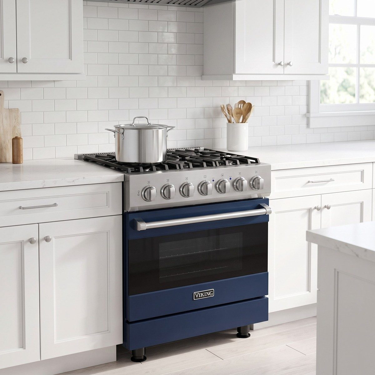 Viking 3 Series 30 in. dual-fuel range in a kitchen